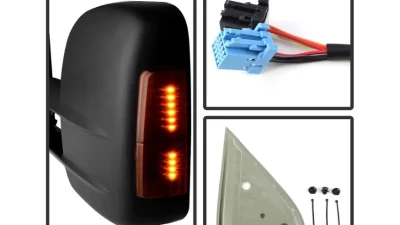 Xtune Right Passenger Side Manual Extendable Power Heated Adjust Mirror with LED Signal Amber Chevrolet | GMC 2003-2007                                     - MIR-CSIL03S-PW-AM-R - Image 3