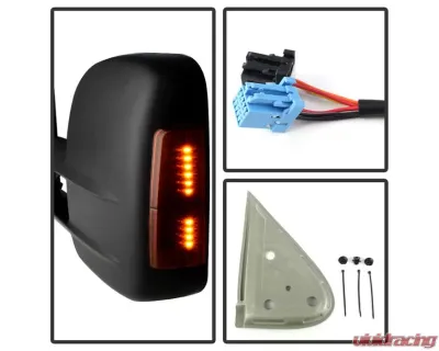 Xtune Right Passenger Side Manual Extendable Power Heated Adjust Mirror with LED Signal Amber Chevrolet | GMC 2003-2007 - MIR-CSIL03S-PW-AM-R