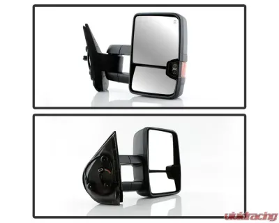 Xtune G2 Power Heated Amber LED Signal Telescoping Mirror Set Chevrolet Silverado 2007-2013 - MIR-CSIL07S-G2-PWH-AM-SET