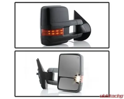 Xtune G2 Power Heated Amber LED Signal Telescoping Mirror Set Chevrolet Silverado 2007-2013 - MIR-CSIL07S-G2-PWH-AM-SET