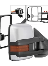 Xtune G3 Power Heated Amber LED Signal Telescoping Mirror Chrome Cover Set Chevrolet Silverado 2007-2013                                     - MIR-CSIL07S-G3C-PWH-AM-SET - Image 9