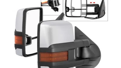 Xtune G3 Power Heated Amber LED Signal Telescoping Mirror Chrome Cover Set Chevrolet Silverado 2007-2013                                     - MIR-CSIL07S-G3C-PWH-AM-SET - Image 9