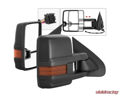 Xtune G2 Power Heated Amber LED Signal Telescoping Mirror Set Chevrolet Silverado 2014-2016 - MIR-CSIL14S-G2-PWH-AM-SET