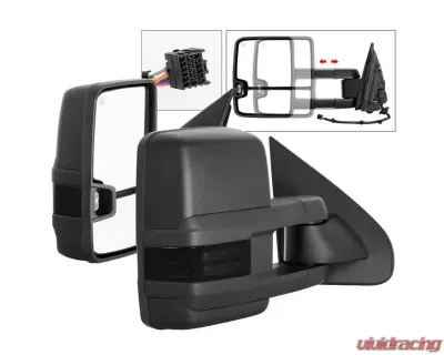 Xtune G2 Power Heated Smoke LED Signal Telescoping Mirror Set Chevrolet Silverado 2014-2016 - MIR-CSIL14S-G2-PWH-SM-SET