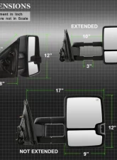 Xtune G2 Power Heated Smoke LED Signal Telescoping Mirror Set Chevrolet Silverado 2014-2016                                     - MIR-CSIL14S-G2-PWH-SM-SET - Image 9