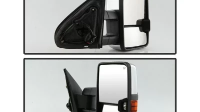 Xtune G3 Power Heated Amber LED Signal Telescoping Mirror Chrome Cover Set Chevrolet Silverado 2014-2016                                     - MIR-CSIL14S-G3C-PWH-AM-SET - Image 2