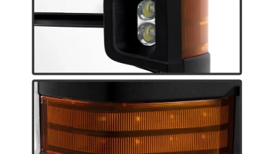 Xtune G3 Power Heated Amber LED Signal Telescoping Mirror Chrome Cover Set Chevrolet Silverado 2014-2016                                     - MIR-CSIL14S-G3C-PWH-AM-SET - Image 3