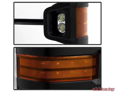 Xtune G3 Power Heated Amber LED Signal Telescoping Mirror Chrome Cover Set Chevrolet Silverado 2014-2016 - MIR-CSIL14S-G3C-PWH-AM-SET
