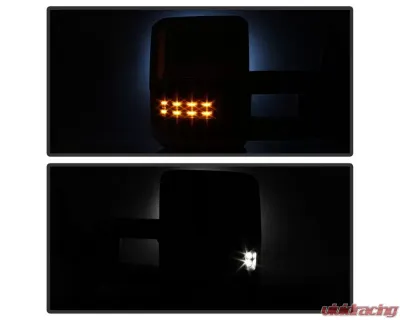 Xtune G3 Power Heated Amber LED Signal Telescoping Mirror Chrome Cover Set Chevrolet Silverado 2014-2016 - MIR-CSIL14S-G3C-PWH-AM-SET