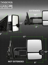Xtune G3 Power Heated Amber LED Signal Telescoping Mirror Chrome Cover Set Chevrolet Silverado 2014-2016                                     - MIR-CSIL14S-G3C-PWH-AM-SET - Image 9