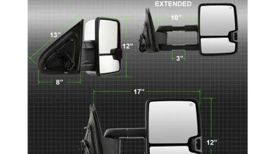 Xtune G3 Power Heated Amber LED Signal Telescoping Mirror Chrome Cover Set Chevrolet Silverado 2014-2016                                     - MIR-CSIL14S-G3C-PWH-AM-SET - Image 9