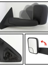 Xtune Left Driver Side Manual Extendable Manual Adjust Mirror Dodge Ram 1500 | 2500 | 3500 2002-2009                                     - MIR-DRAM02-MA-L - Image 2