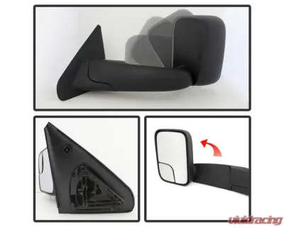 Xtune Left Driver Side Manual Extendable Manual Adjust Mirror Dodge Ram 1500 | 2500 | 3500 2002-2009 - MIR-DRAM02-MA-L