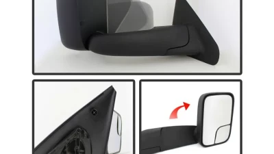 Xtune Right Passenger Side Manual Extendable Manual Adjust Mirror Dodge Ram 1500 | 2500 | 3500 2002-2009                                     - MIR-DRAM02-MA-R - Image 2