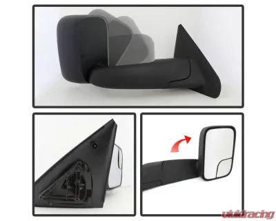 Xtune Right Passenger Side Manual Extendable Manual Adjust Mirror Dodge Ram 1500 | 2500 | 3500 2002-2009 - MIR-DRAM02-MA-R