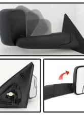 Xtune Right Passenger Side Manual Extendable Power Heated Adjust Mirror Dodge Ram 1500 | 2500 | 3500 2002-2009                                     - MIR-DRAM02-PW-R - Image 2