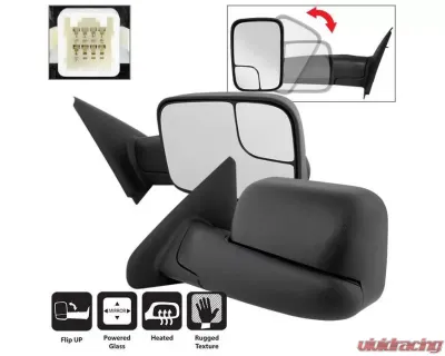 Xtune Left and Right Manual Extendable Power Heated Adjust Mirror Dodge Ram 1500 | 2500 | 3500 2002-2009 - MIR-DRAM02-PW-SET