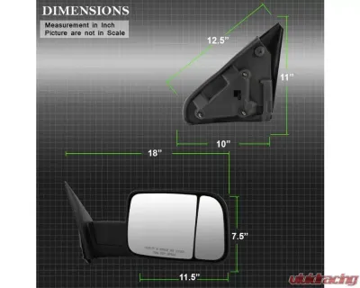 Xtune G2 Manual Extendable Manual Heated Adjust Mirror Set Dodge Ram 1500 | 2500 | 3500 2002-2009 - MIR-DRAM02S-G2-MA-SET