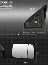 Xtune G2 Manual Extendable Power Heated Adjust Mirror Set Dodge Ram 1500 | 2500 | 3500 2002-2009                                     - MIR-DRAM02S-G2-PW-SET - Image 10