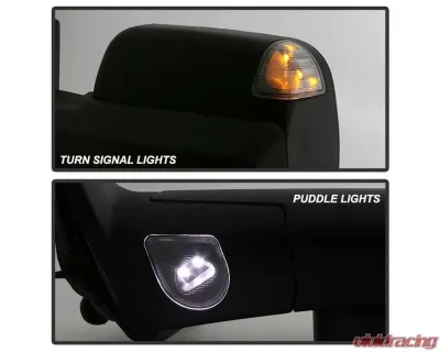 Xtune Left Driver Side Manual Extendable Power Heated Adjust Mirror with LED Signal Black Housing Dodge Ram | Ram 2009-2012 - MIR-DRAM09S-PWH-L