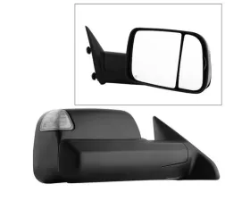 Xtune Right Passenger Side Manual Extendable Power Heated Adjust Mirror with LED Signal Black Housing Dodge Ram | Ram 2009-2012