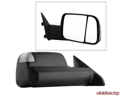 Xtune Right Passenger Side Manual Extendable Power Heated Adjust Mirror with LED Signal Black Housing Dodge Ram | Ram 2009-2012 - MIR-DRAM09S-PWH-R