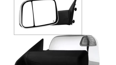 Xtune Left Driver Side Manual Extendable Power Heated Adjust Mirror with LED Signal Chrome Housing Dodge Ram | Ram 2009-2012                                     - MIR-DRAM10-PW-L - Image 10