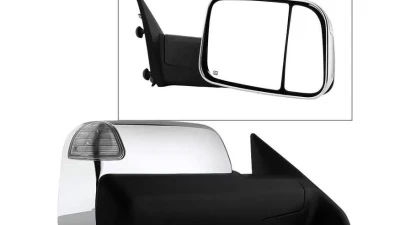 Xtune Right Passenger Side Manual Extendable Power Heated Adjust Mirror with LED Signal Chrome Housing Dodge Ram | Ram 2009-2012                                     - MIR-DRAM10-PW-R - Image 10