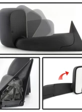 Xtune Right Passenger Side Manual Extendable Manual Adjust Mirror Dodge Ram 1500 | 2500 | 3500 1994-2002                                     - MIR-DRAM94-MA-R - Image 2