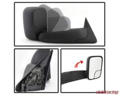 Xtune Right Passenger Side Manual Extendable Manual Adjust Mirror Dodge Ram 1500 | 2500 | 3500 1994-2002 - MIR-DRAM94-MA-R