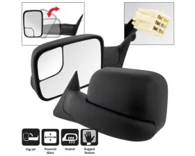 Xtune Left and Right Manual Extendable Power Heated Adjust Mirror Dodge Ram 1500 | 2500 | 3500 1998-2002