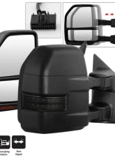 Xtune G4 Manual Smoke Sequential LED Signal Telescoping Mirrors Set Ford Superduty 2008-2015                                     - MIR-FDSD08S-G4-MA-RSM-SET - Image 10