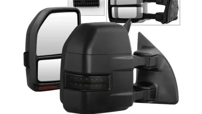 Xtune G4 Manual Smoke Sequential LED Signal Telescoping Mirrors Set Ford Superduty 2008-2015                                     - MIR-FDSD08S-G4-MA-RSM-SET - Image 10