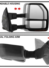 Xtune G4 Manual Smoke Sequential LED Signal Telescoping Mirrors Set Ford Superduty 2008-2015                                     - MIR-FDSD08S-G4-MA-RSM-SET - Image 6