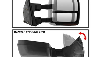 Xtune G4 Manual Smoke Sequential LED Signal Telescoping Mirrors Set Ford Superduty 2008-2015                                     - MIR-FDSD08S-G4-MA-RSM-SET - Image 6