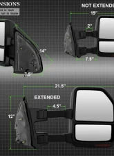 Xtune G4 Manual Smoke Sequential LED Signal Telescoping Mirrors Set Ford Superduty 2008-2015                                     - MIR-FDSD08S-G4-MA-RSM-SET - Image 9