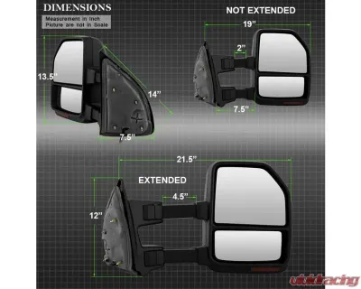 Xtune G4 Manual Smoke Sequential LED Signal Telescoping Mirrors Set Ford Superduty 2008-2015 - MIR-FDSD08S-G4-MA-RSM-SET