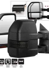 Xtune G4 Power Heated Adjust Mirror Sequential LED Signal Smoke Set Ford Superduty 2008-2015                                     - MIR-FDSD08S-G4-PW-RSM-SET - Image 10
