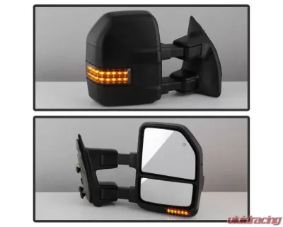 Xtune G4 Power Heated Adjust Mirror Sequential LED Signal Smoke Set Ford Superduty 2008-2015 - MIR-FDSD08S-G4-PW-RSM-SET