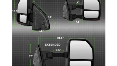 Xtune G4 Power Heated Adjust Mirror Sequential LED Signal Smoke Set Ford Superduty 2008-2015                                     - MIR-FDSD08S-G4-PW-RSM-SET - Image 9