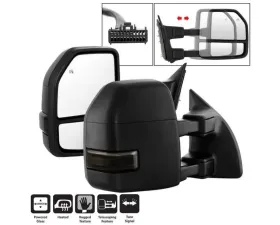 Xtune G4 Power Heated Adjust Mirror LED Signal Smoke Set Ford Superduty 2008-2015
