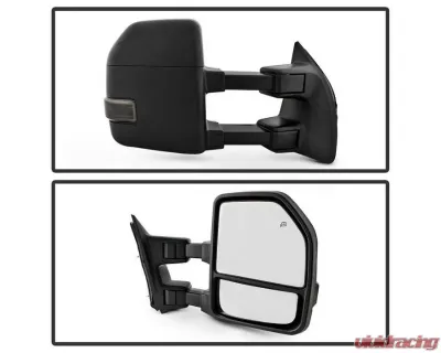 Xtune G4 Power Heated Adjust Mirror LED Signal Smoke Set Ford Superduty 2008-2015 - MIR-FDSD08S-G4-PW-SM-SET
