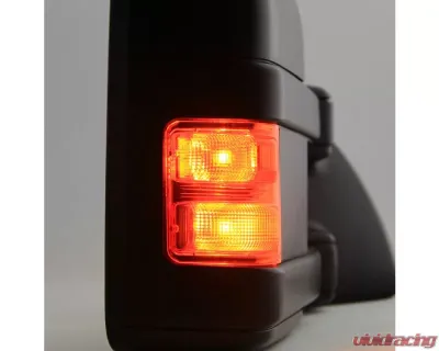 Xtune Right Passenger Side Manual Extendable Manual Adjust Mirror with LED Signal Amber Ford Superduty 1999-2014 - MIR-FDSD08S-MA-AM-R