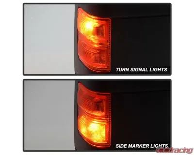 Xtune Right Passenger Side Manual Extendable Manual Adjust Mirror with LED Signal Amber Ford Superduty 1999-2014 - MIR-FDSD08S-MA-AM-R