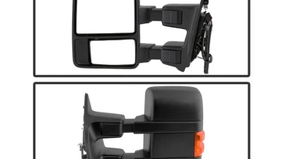 Xtune Left Driver Side Manual Extendable Power Heated Adjust Mirror with LED Signal Amber Ford Superduty 2008-2014                                     - MIR-FDSD08S-PW-AM-L - Image 2