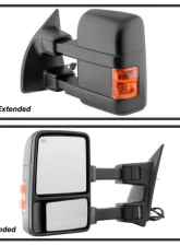 Xtune Left Driver Side Manual Extendable Power Heated Adjust Mirror with LED Signal Amber Ford Superduty 2008-2014                                     - MIR-FDSD08S-PW-AM-L - Image 5