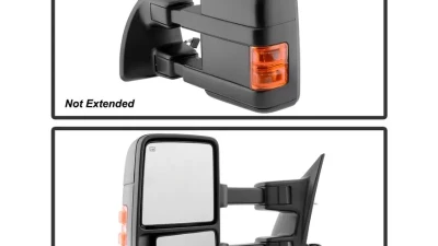 Xtune Left Driver Side Manual Extendable Power Heated Adjust Mirror with LED Signal Amber Ford Superduty 2008-2014                                     - MIR-FDSD08S-PW-AM-L - Image 5