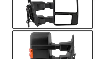 Xtune Right Passenger Side Manual Extendable Power Heated Adjust Mirror with LED Signal Amber Ford Superduty 2008-2014                                     - MIR-FDSD08S-PW-AM-R - Image 2