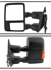 Xtune Left and Right Manual Extendable Power Heated Adjust Mirror with LED Signal Amber Ford Superduty 2008-2015                                     - MIR-FDSD08S-PW-AM-SET - Image 2