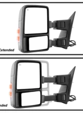 Xtune Left and Right Manual Extendable Power Heated Adjust Mirror with LED Signal Amber Ford Superduty 2008-2015                                     - MIR-FDSD08S-PW-AM-SET - Image 6